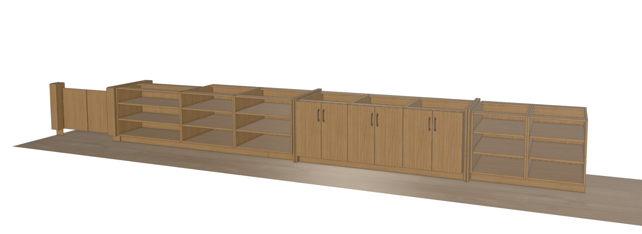 Digital millwork cabinetry design rendering used during T&S planning