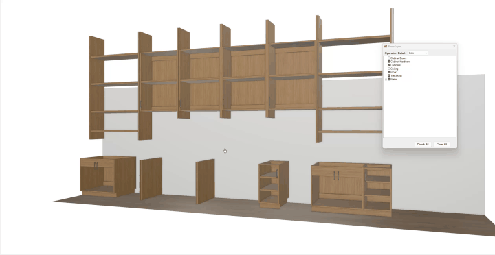 Animated cabinet design fly-over